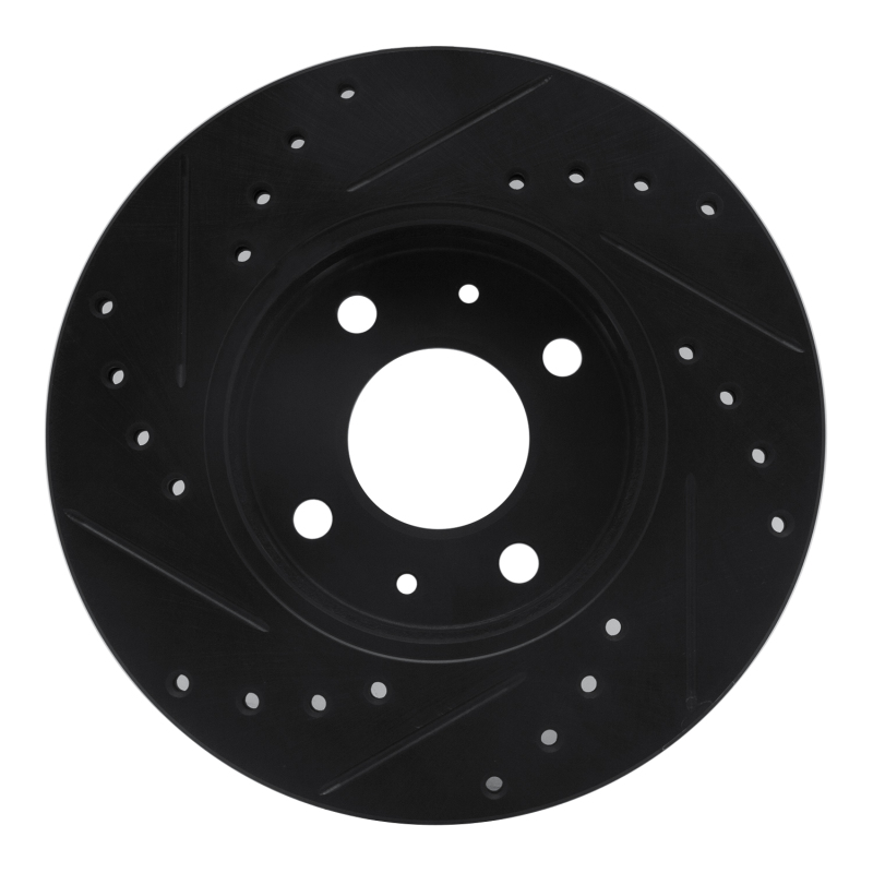 Nissan NX Brake Rotor (1) - Front Right - R1 Concepts - Drilled & Slotted - Black - `88-`06